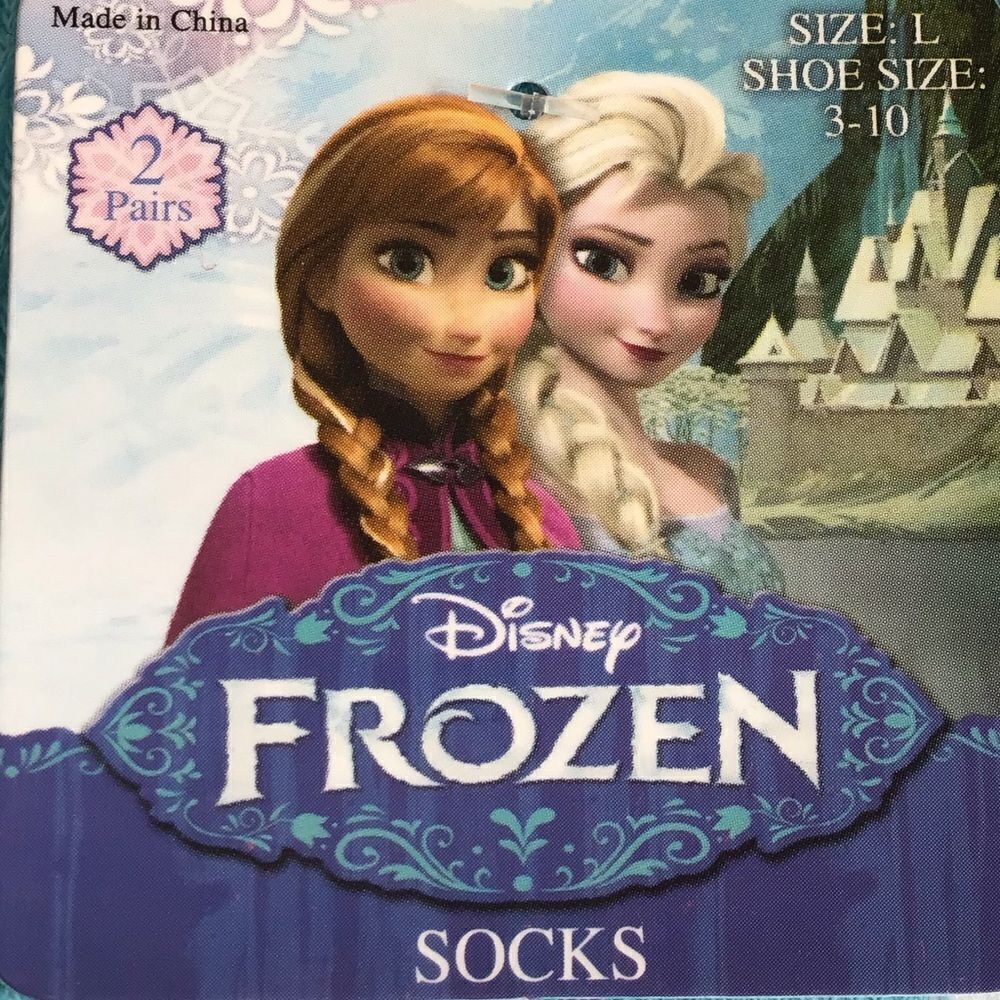 Disney Frozen Elsa & Anna Knee High Socks 2-Pair Set New Size Large
